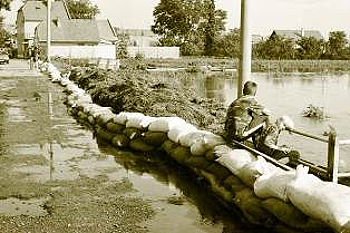 Kožušany-Tážaly - povodeň červenec 1997